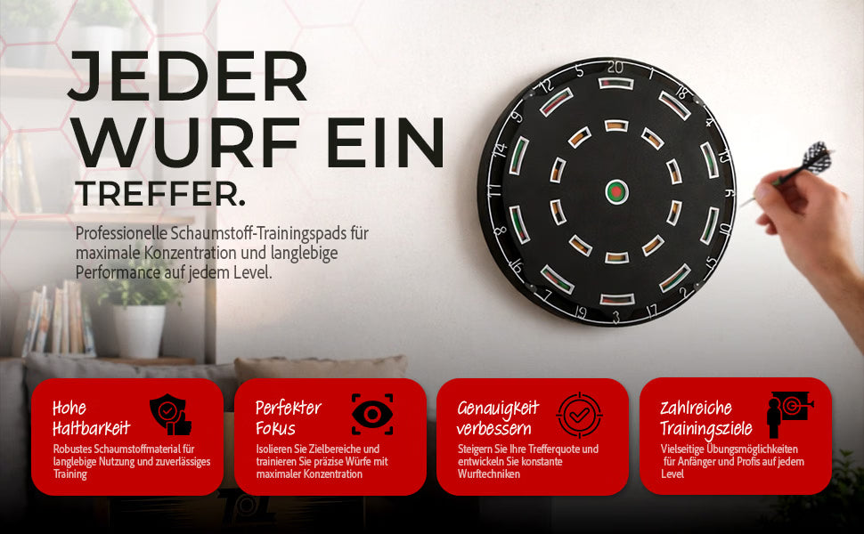 Dart Trainingshilfe 3er Set – Präzisions-Dart-Trainingspads aus Schaumstoff | Fokus Trainer für Dartscheibe – Perfekt für Zieltraining & Darttechnik | Dart Zubehör für Anfänger & Profis